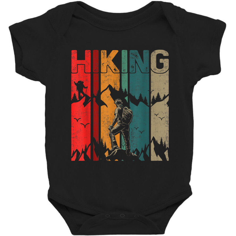 Retro Hiker Adventure Lover Outdoor Camping Mountain Hiking T Shirt Baby Bodysuit | Artistshot