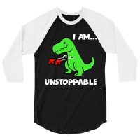 Dinosaur I Am Unstoppable Christmas 3/4 Sleeve Shirt | Artistshot