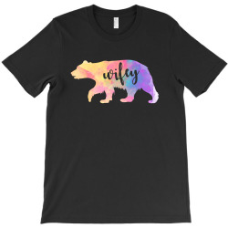 wifey bear watercolor T-Shirt | Artistshot
