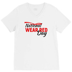 national wear red day V-Neck Tee | Artistshot