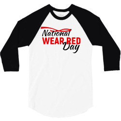 national wear red day 3/4 Sleeve Shirt | Artistshot