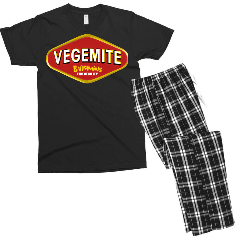 With Vegemite Men's T-shirt Pajama Set 