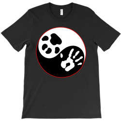Yin Yang Human Hand Dog Paw T-Shirt | Artistshot