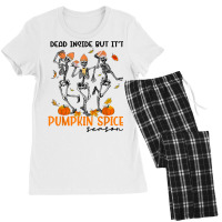 Funny Dead Inside But It's Pumpkin Spice Season Skeleton T Shirt Women's Pajamas Set | Artistshot