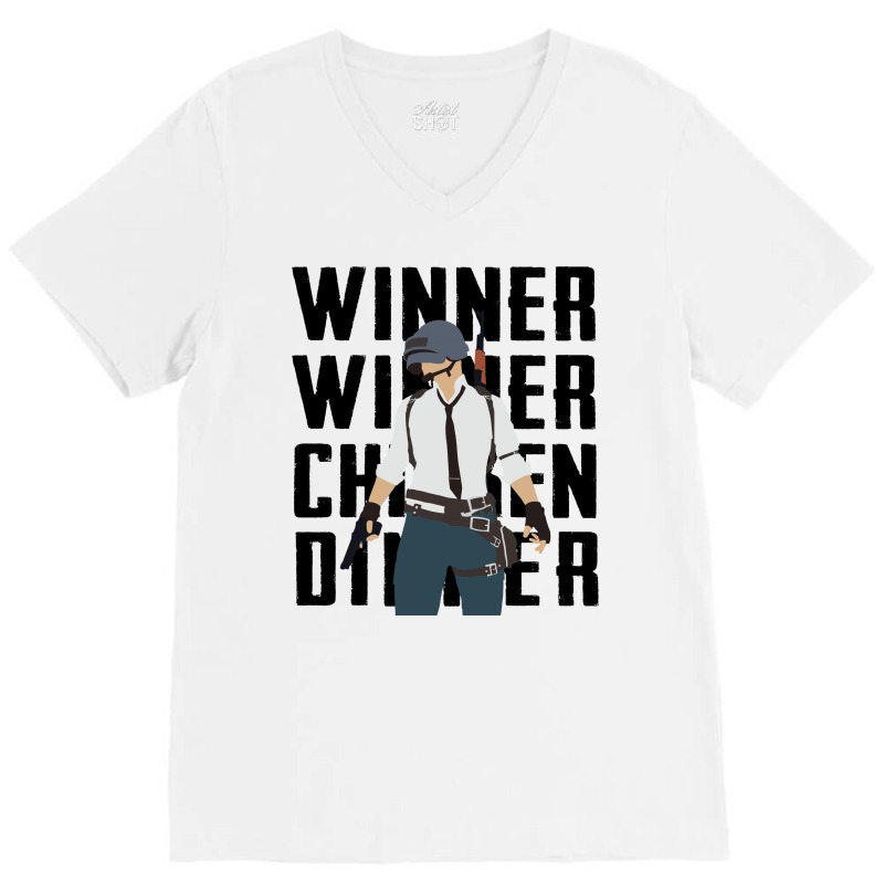 Winner Chicken Dinner (black) V-neck Tee | Artistshot