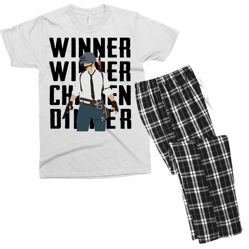 Winner Chicken Dinner (black) Men's T-shirt Pajama Set | Artistshot