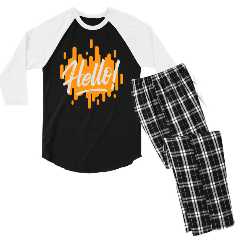 Hello Men's 3/4 Sleeve Pajama Set | Artistshot