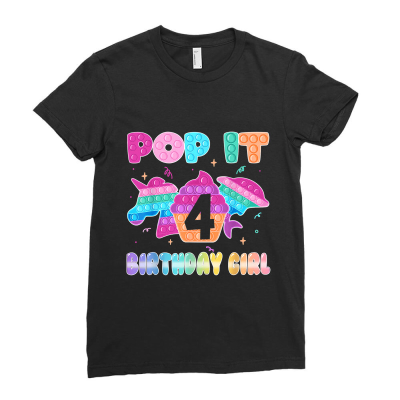 Birthday Girl Pop It 4 Unicorn Girls Boys Pop It Nine 4th T Shirt Ladies Fitted T-Shirt by Kevin_VandenBerge | Artistshot