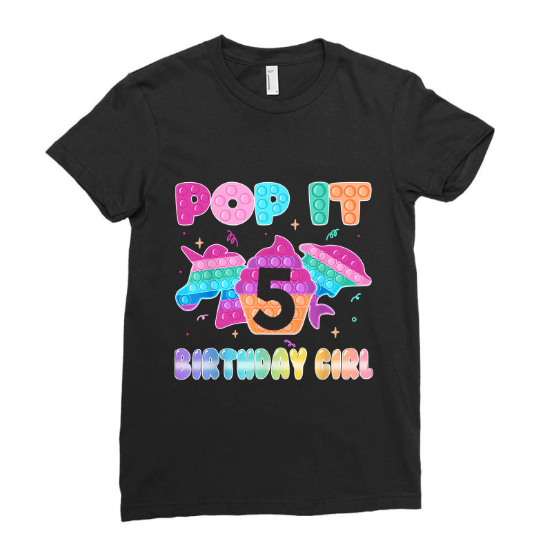 Birthday Girl Pop It 5 Unicorn Girls Boys Pop It Nine 5th T Shirt Ladies Fitted T-Shirt by Kevin_VandenBerge | Artistshot