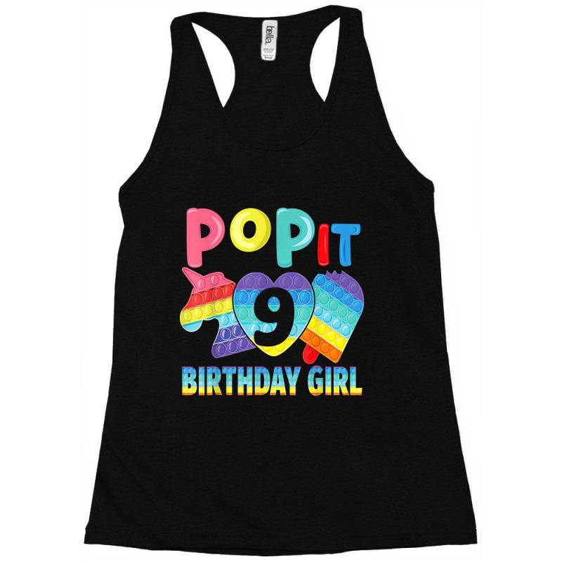 Birthday Girl Pop It 9 Unicorn Girls Boys Pop It Nine 9th T Shirt Copy Racerback Tank by Kevin_VandenBerge | Artistshot