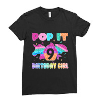 Birthday Girl Pop It 9 Unicorn Girls Boys Pop It Nine 9th T Shirt Ladies Fitted T-shirt | Artistshot