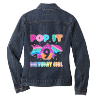 Birthday Girl Pop It 9 Unicorn Girls Boys Pop It Nine 9th T Shirt Ladies Denim Jacket | Artistshot