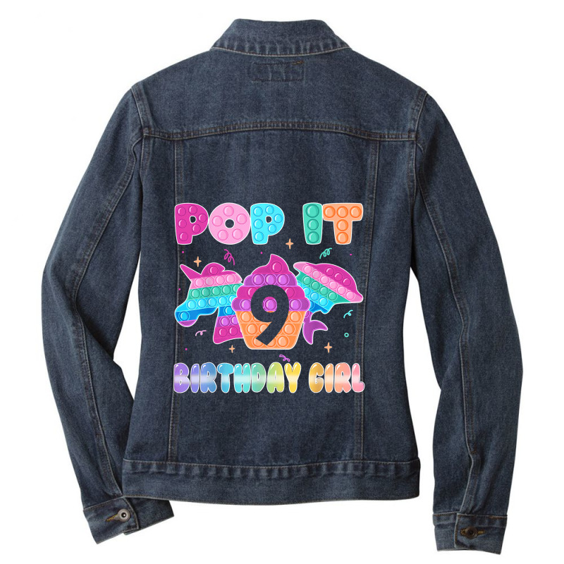 Birthday Girl Pop It 9 Unicorn Girls Boys Pop It Nine 9th T Shirt Ladies Denim Jacket by Kevin_VandenBerge | Artistshot