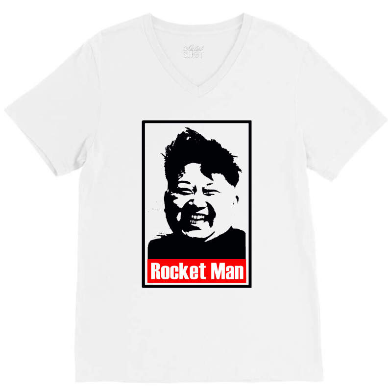 Kim Jong Un Parody Rocket Man V-neck Tee | Artistshot