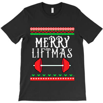 Awesome Merry Liftmas Weightlifting Christmas T-shirt Designed By Amelia Zack
