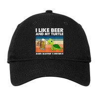 Retro I Like Beer My Turtle And Maybe 3 People Turtle Lover Premium T Adjustable Cap | Artistshot