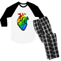 Rainbow Heart Men's 3/4 Sleeve Pajama Set | Artistshot