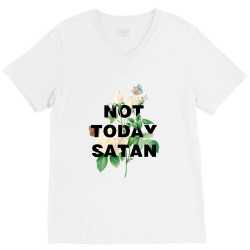 not today satan for light V-Neck Tee | Artistshot