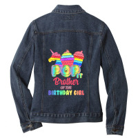 Pop It Brother Of The Birthday Girl Fidget Family Matching T Shirt Ladies Denim Jacket | Artistshot