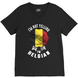 I'm Not Yelling I'm Belgian V-Neck Tee | Artistshot