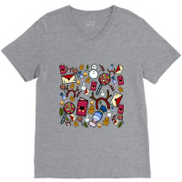 Christmas Santa Claus Pattern V-neck Tee | Artistshot