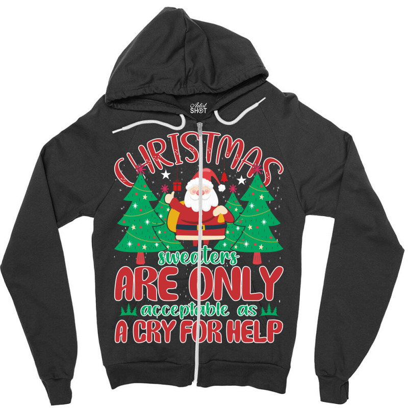 Merry Christmas Zipper Hoodie | Artistshot