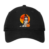 Dog Halloween Siberian Husky Jack O Lantern Pumpkin Adjustable Cap | Artistshot