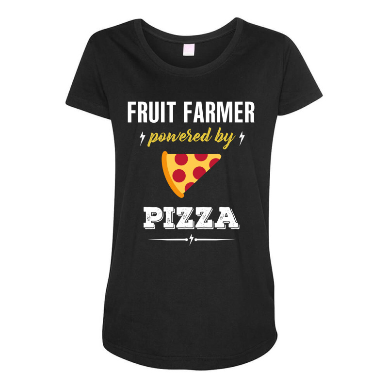 Fruit Farmer Powered By Pizza Funny Gift Maternity Scoop Neck T-shirt by kertanegarans | Artistshot