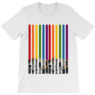 Lightsaber Rainbow T-shirt Designed By Amelia Zack