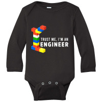 Funny Building Blocks Master Builder Engineer Construction T Shirt Long Sleeve Baby Bodysuit | Artistshot