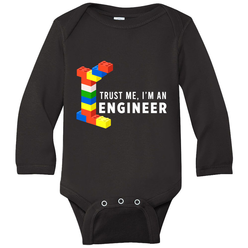 Funny Building Blocks Master Builder Engineer Construction T Shirt Long Sleeve Baby Bodysuit | Artistshot