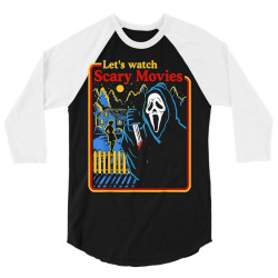 screaming ghostface scream watch scary movies halloween 3/4 Sleeve Shirt | Artistshot