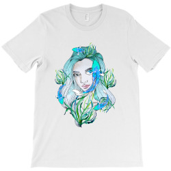 pisces girl watercolor T-Shirt | Artistshot