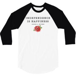 independence is happiness susan b. anthony for light 3/4 Sleeve Shirt | Artistshot