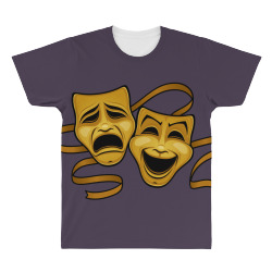 comedy tragedy masks gold t All Over Men's T-shirt | Artistshot