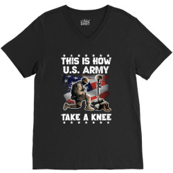 this how us army take a knee V-Neck Tee | Artistshot