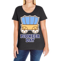 Funny Patriotism Pioneer Day America Utah Wagon Women Men T Shirt Ladies Curvy T-shirt | Artistshot