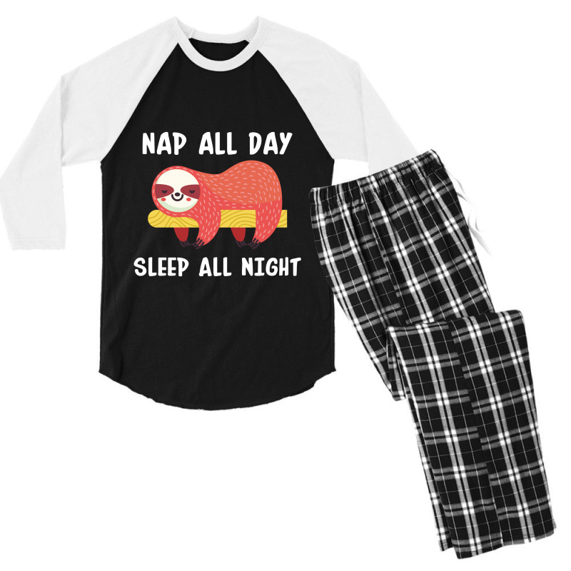 Nap All Day Sleep All Nigh Men's 3/4 Sleeve Pajama Set | Artistshot