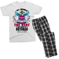 All Women Are Created Equal But Only The Best Born In October Men's T-shirt Pajama Set | Artistshot