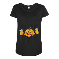 Lets Get Smashed Funny Pumpkin Beer Halloween T-shirt Maternity Scoop Neck T-shirt | Artistshot