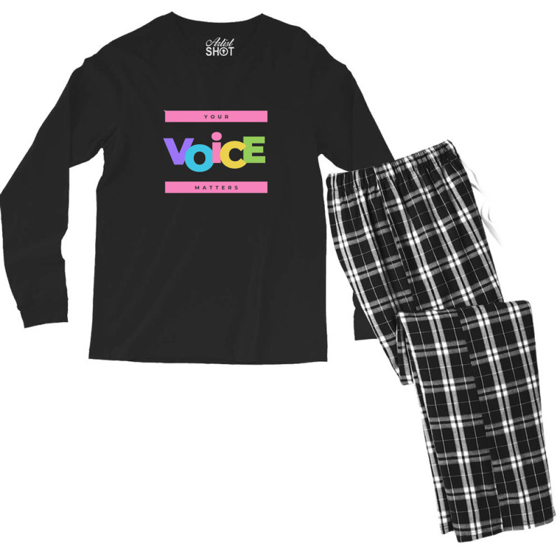 Your Voice Matters Men's Long Sleeve Pajama Set | Artistshot