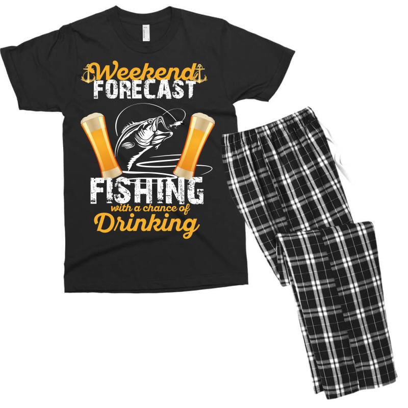 Weekend Forecast Fishing With A Chance Of Drinking Men's T-shirt Pajama Set | Artistshot