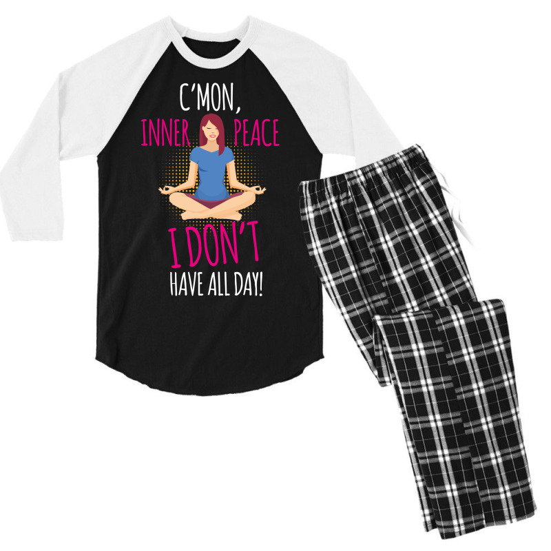 C'mon Inner Peace Men's 3/4 Sleeve Pajama Set | Artistshot