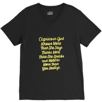 Capricorn Girl Knows More Than She Says December January Premium T Shi V-neck Tee | Artistshot