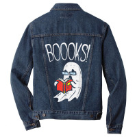 Boooks Ghost Librarian Reading Book Funny Halloween Costume Men Denim Jacket | Artistshot