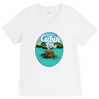 The Cabin And The Lake V-neck Tee | Artistshot