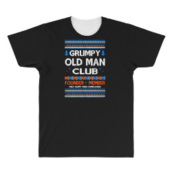 grumpy old man  white text All Over Men's T-shirt | Artistshot