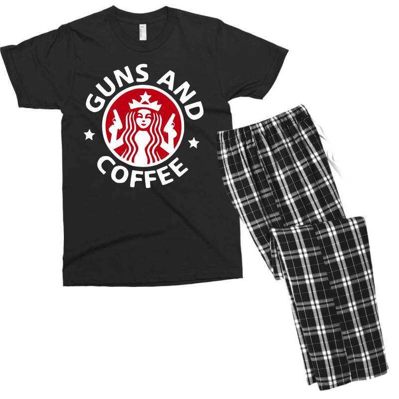 Guns And Coffee Men's T-shirt Pajama Set | Artistshot
