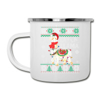 Fa La La Llama Christmas Santa Hat Lights Ugly Sweater 136 Camper Cup | Artistshot