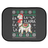 Fa La La Llama Christmas Santa Hat Lights Ugly Sweater 136 Rear Car Mat | Artistshot